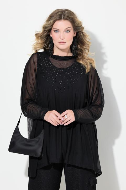 Produktbild Miamoda Bluse, oversized, Mesh, Glitzersteinchen, Top (54)