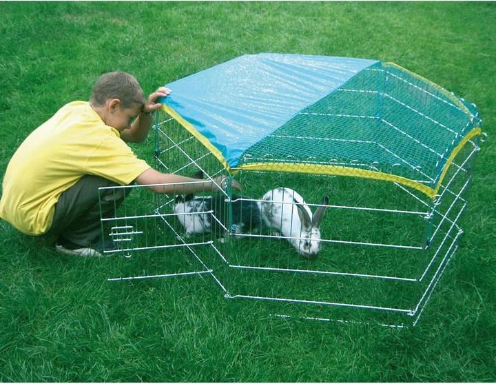 Produktbild Kerbl Freigehege, verzinkt, 6 Gitter 56,5x56,5 cm, mit Tür und Netz