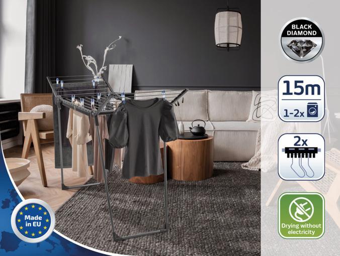 Actual product image Leifheit Pegasus 150 Solid Black (15 m)