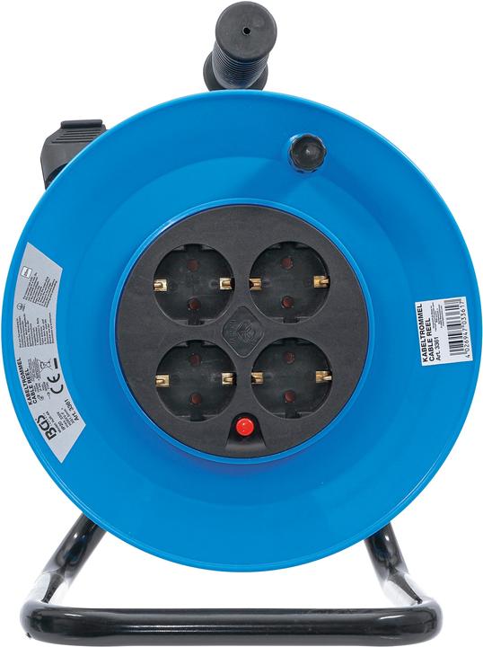 Produktbild BGS Kabeltrommel 25 m 3 x 1,5 mm² 4 Steckdosen IP 20 3000 W (25 m, 1.50 mm²)