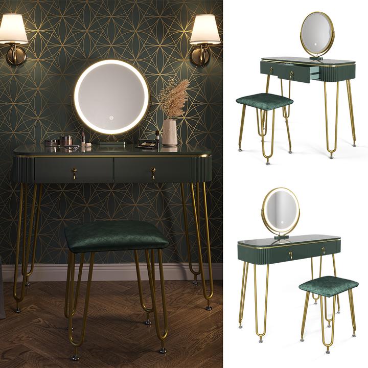 Image du produit Vicco Grace avec tabouret et éclairage (100 x 40 x 126 cm)