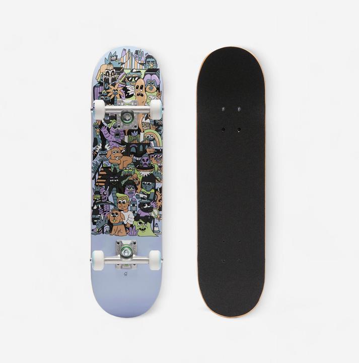 Actual product image Decathlon Skateboard deck size 7.25" kids 3-7 years - CP100 Mini Skatopia grey (27.91")
