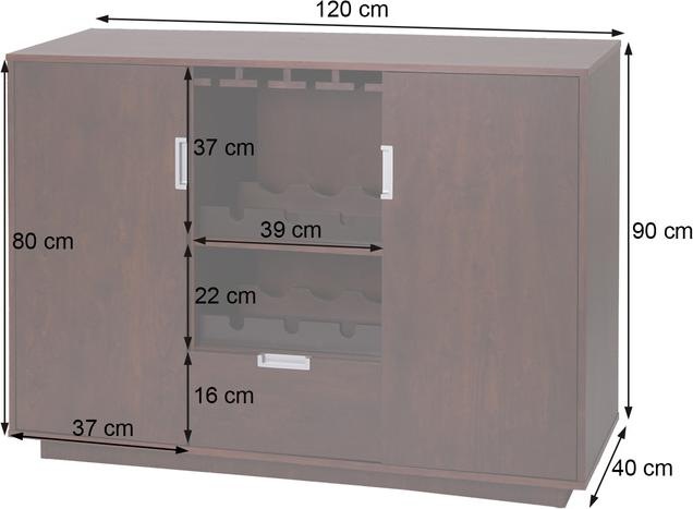 Actual product image Jamb Wine cabinet (120 x 40 x 90 cm)