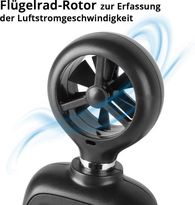 Produktbild Stahlwerk Anemometer Kompakter Luftgeschwindigkeitsmesser 30 m/s, Windmessgerät mit LCD-Display
