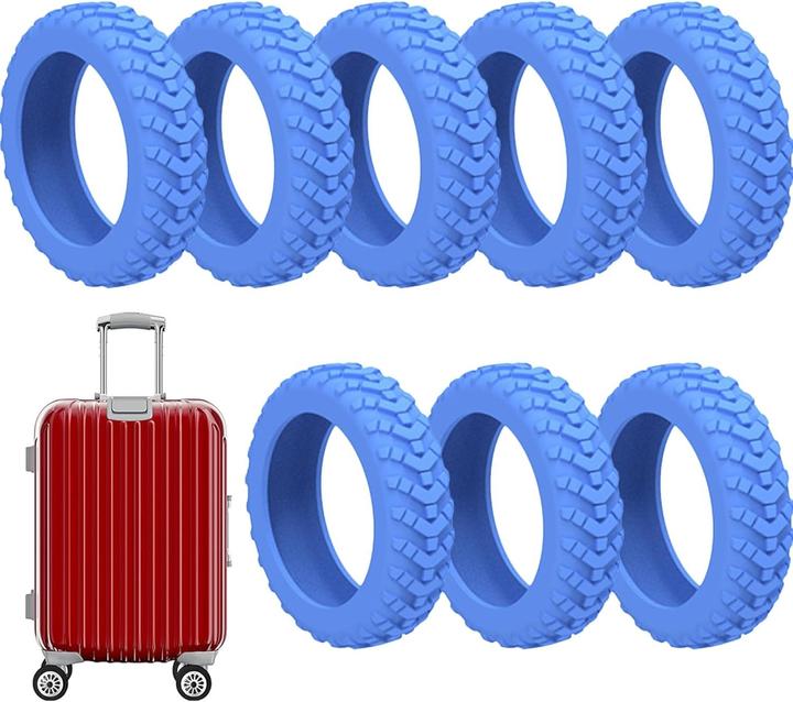Immagine prodotto Swissdetector Coprigomme per valigie - Silenzioso - 8 pezzi - Blu (Guaina protettiva)