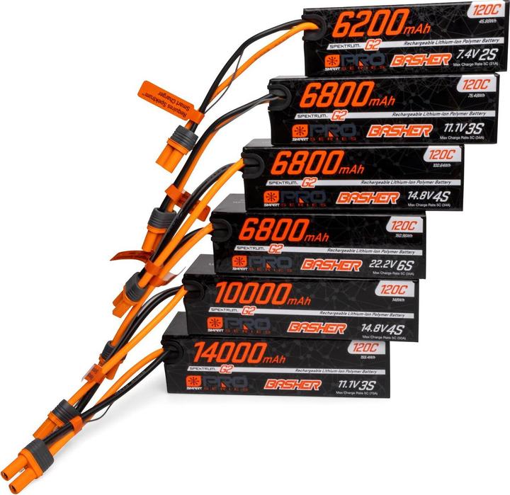 Immagine prodotto Spektrum 11.1V 6800mAh 3S 120C Smart G2 Pro Basher LiPo: IC5 (11.10 V, 6800 mAh)