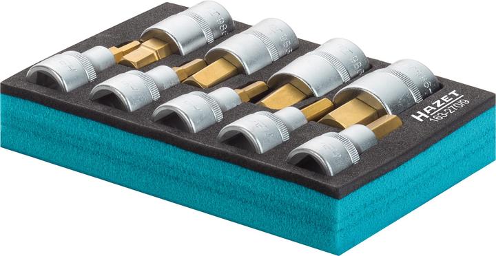Actual product image HAZET Screwdriver socket set 163-270/9 - Square hollow 12.5 mm (1 (10 mm, 11 mm, 12 mm, 13 mm, 14 mm, 15 mm, 16 mm, 17 mm, 18 mm, 19 mm)