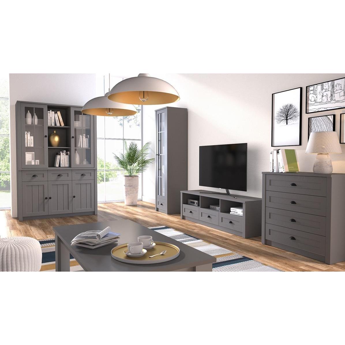 Thumbnail - Konsimo, Vitrine + Buffetschrank, Lemas (50 x 198 x 43 cm)