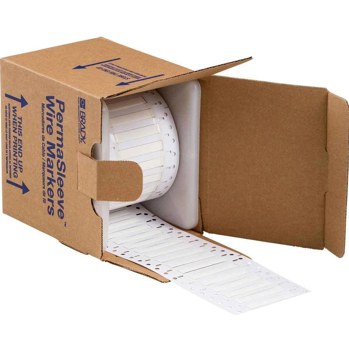 Brady, Etiketten, LSZH-187-2-WT-S, B-7641, PermaSleeve Schrumpfschlauch 2:1, Weiss, 50.80 x 8.50 mm, Low Smoke