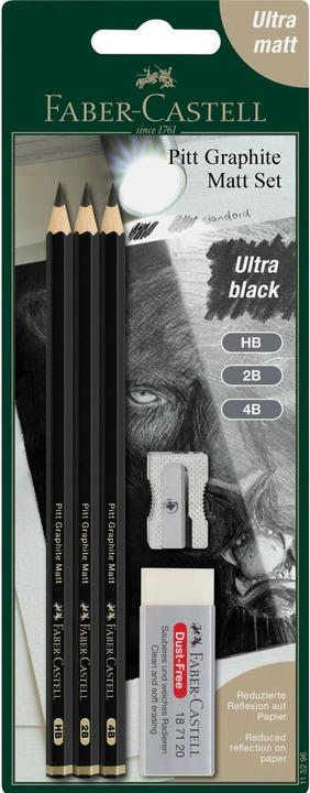 Actual product image Faber-Castell Pitt Graphite Matt (HB, 2B, 4B, 3 x)