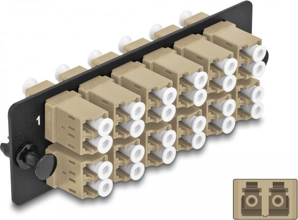Produktbild Delock LWL Adapter Panel LC Duplex OM1 / OM2 12 Port beige (S/FTP, CAT6, 0.11 m)