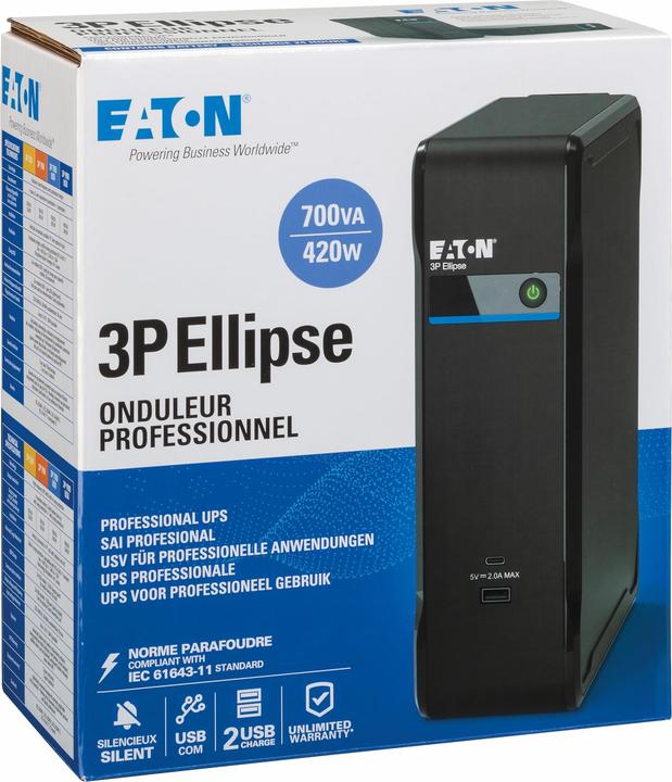 Image du produit Eaton USV 3P700UD 700VA 420W DIN USB (700 VA, 420 W)