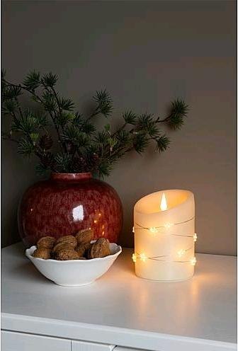 Actual product image Konstsmide LED real wax candle cream white with star wire (1 x)