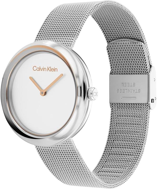 Actual product image Calvin Klein Womens Analogue Quartz Watch with Stainless Steel Strap 25200011 siliver Classic (Analogue wristwatch, 34 mm)