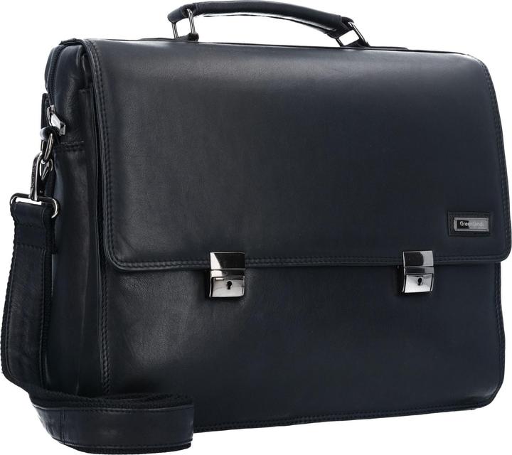 Produktbild Greenland Nature Black Nappa Aktentasche Leder 40 cm Laptopfach