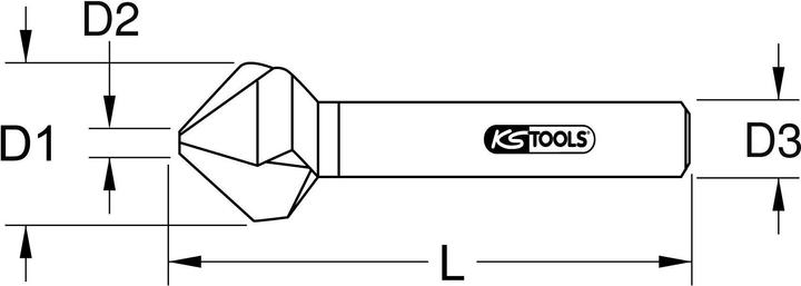 Actual product image KS Tools HSS Co taper and deburring countersink (10 millimetres)