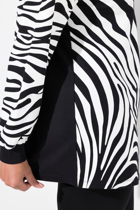 Produktbild Miamoda Sweatshirt, A-Linie, Zebra-Muster, weiter Langarm (54)