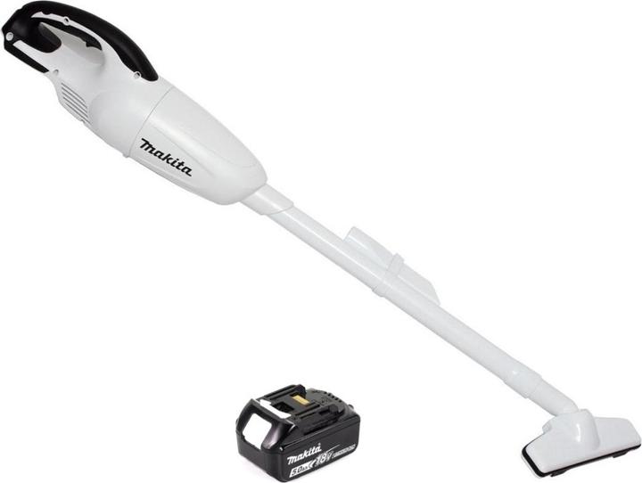 Produktbild Makita DCL 180 T1 W 18 V Li-Ion Akku-Staubsauger Weiss + 1 x 5,0 Ah Akku - ohne Ladegerät