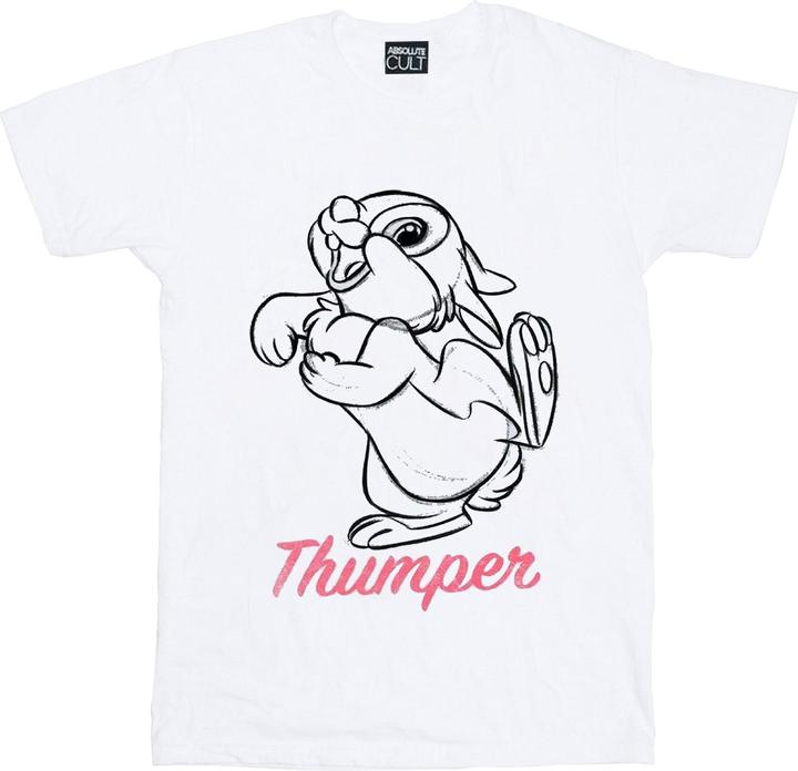 Actual product image Disney Girls Bambi Thumper Line Drawing Cotton T-Shirt (104)