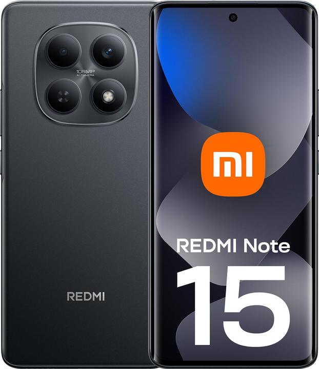Actual product image Xiaomi Redmi Note 15 (256 GB, Black, 6.77", Hybrid Dual SIM, 4G)