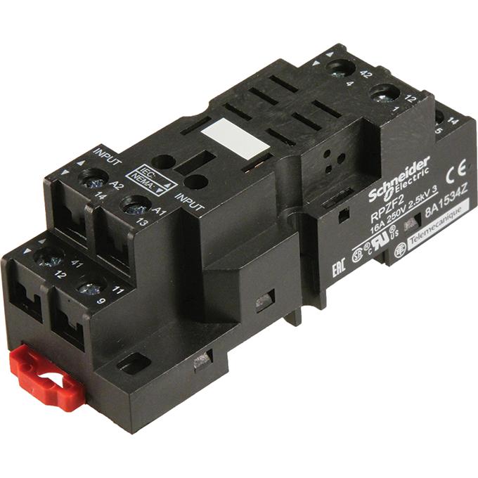 10x Schneider Electric, Zubehör Steuerungstechnik, Plug-in relay, 250 V, 15A rpm + options (Relaissockel)