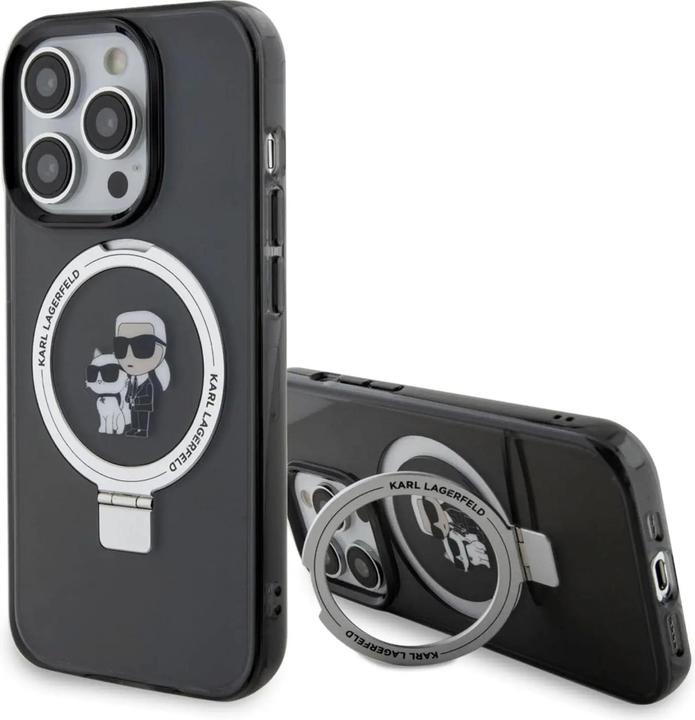 Produktbild Karl Lagerfeld KLHMP15XHMRSKCK iPhone 15 Pro Max 6.7" czarny/black hardcase Ring Stand Karl&Choupett (Apple iPhone 15 Pro Max)