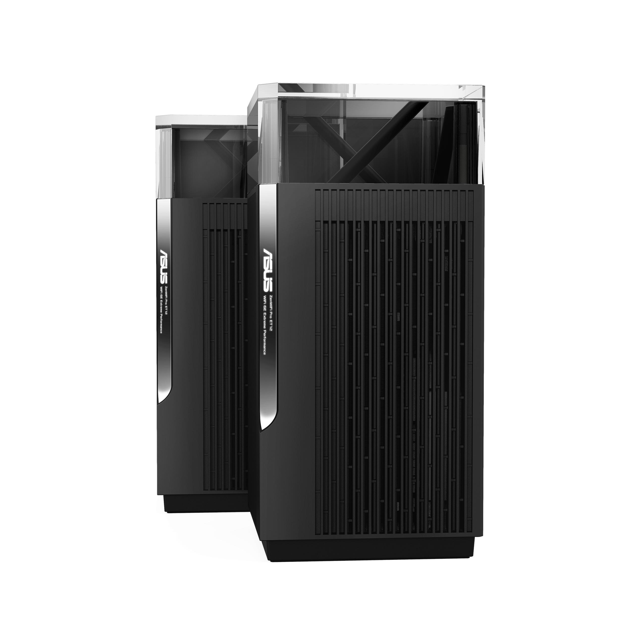 ASUS WL-Router ZenWiFi Pro ET12 AX11000 2er Set, Router, Schwarz