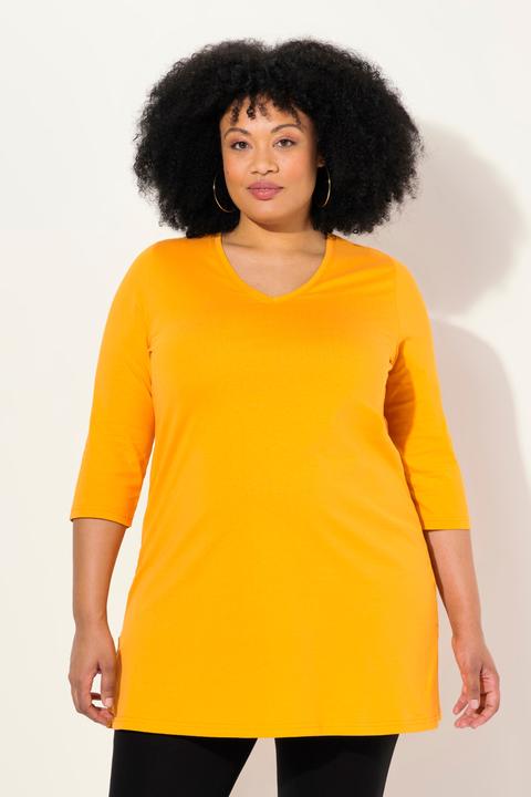 Produktbild Ulla Popken Longshirt, A-Linie, V-Ausschnitt, 3/4-Arm (62)