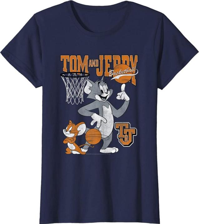 Immagine prodotto Tom & Jerry Maglietta da donna/ragazzo in cotone Spinning Basketball (L)