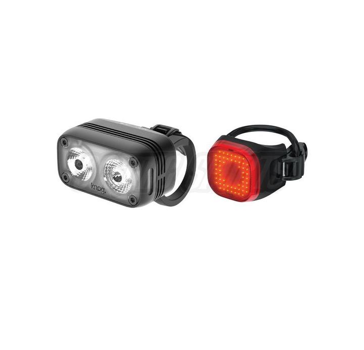 Produktbild knog. Blinder Road 400 + Blinder Mini Square Twinpack, black (400 Lumen/30 Lumen) (400 lm, 30 lm)