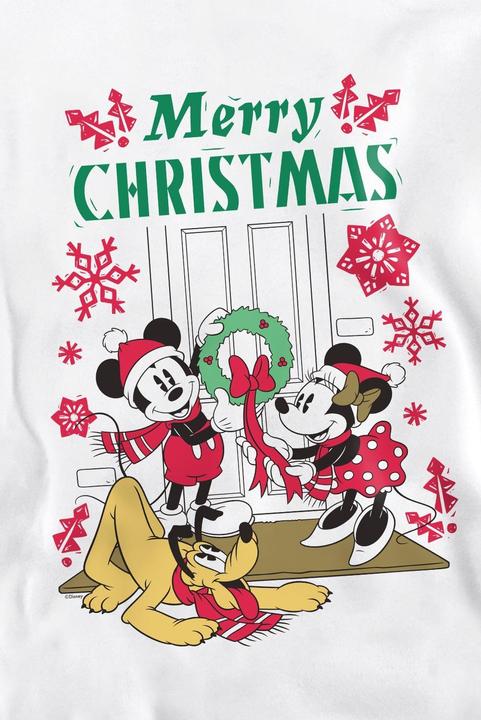 Actual product image Disney Unisex Adult Mickey & Minnie Mouse Wreath Christmas Sweatshirt (M)