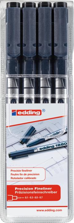 Produktbild Edding Finleliner 1880 0.1-0.7mm (Schwarz, 4x)