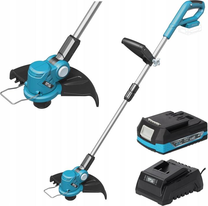 Produktbild Dedra 18V-Akkuset, SAS+ALL DED7016 – Trimmer, 2,0Ah-Akku, Ladegerät