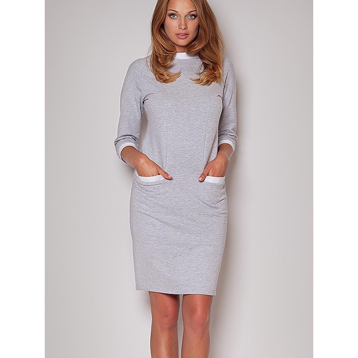 Figl, Damen, Kleider, Alltagskleid, Grau, (XL)