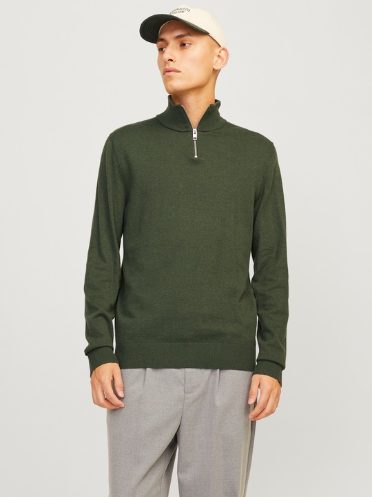 Immagine prodotto Jack & Jones Maglia a tinta unita con mezza cerniera Maglia con mezza cerniera (XS)