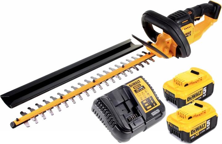 Produktbild DeWalt DCM 563 P2 Akku Heckenschere 18V 55,8cm + 2x 5,0Ah Akku + Ladegerät (Akkubetrieb)