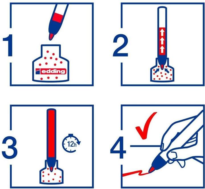 Produktbild Edding 3300 Permanentmarker farbsortiert 1,0 - 5,0 mm, 4 St. (4x)