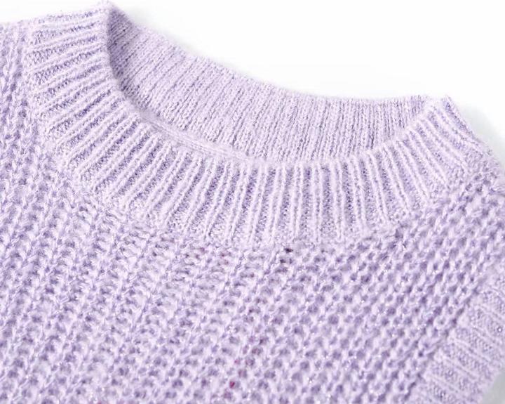 Produktbild VidaXL Kinder-Pulloverweste Gestrickt Helllila 140,Material: 67 (140)