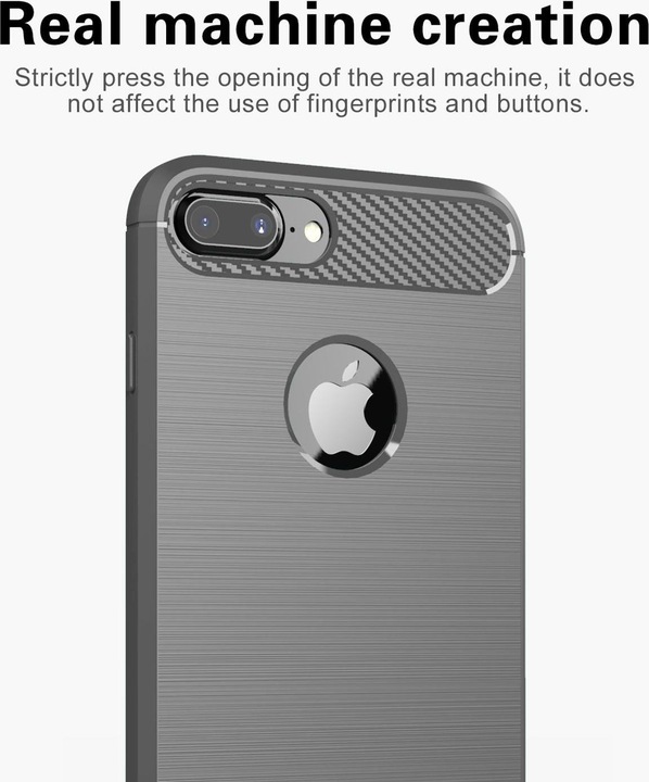 Immagine prodotto Cadorabo TPU Ultra sottile in acciaio inossidabile al carbonio Combi Cover (Apple iPhone 7 Plus, Apple iPhone 7s Plus)