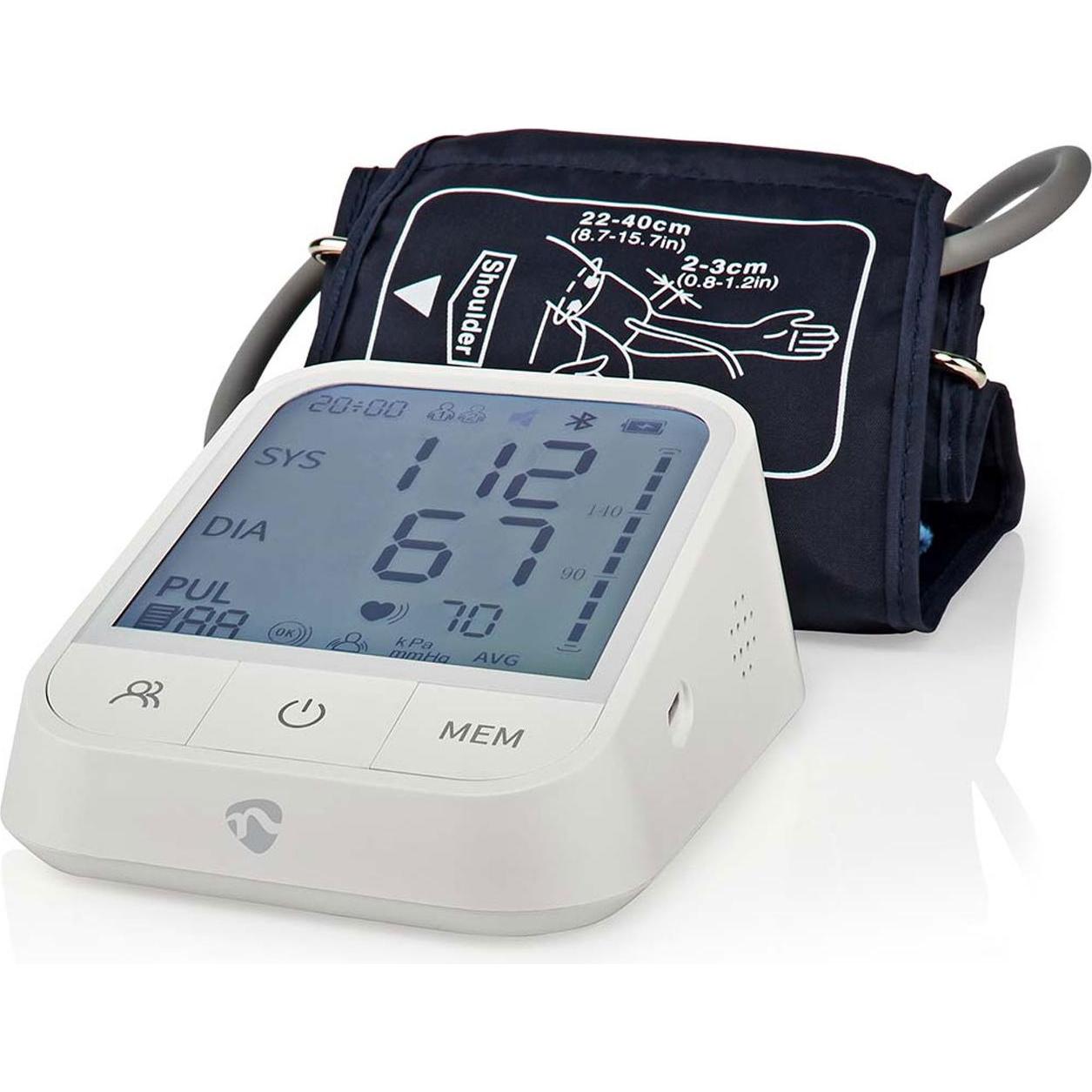 Nedis, Sfigmomanometro, Misuratore di pressione SmartLife Braccio Bluetooth Display LCD 22 - 42 cm Allattamento