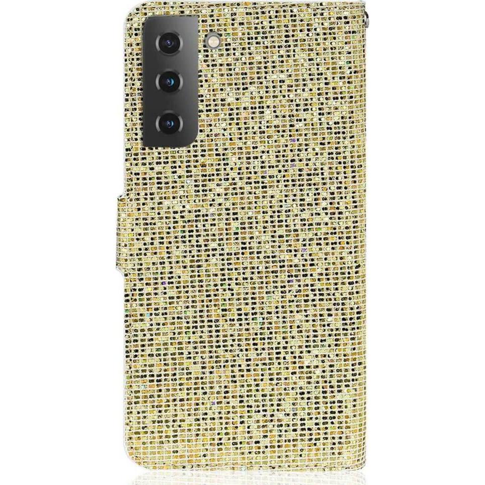 Cover-Discount Galaxy S23 - Glitter Leder Etui gold (Samsung Galaxy S23+), Smartphone Hülle, Gold