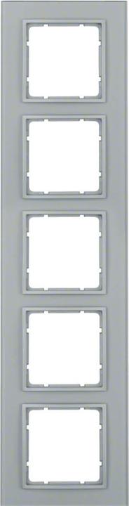 Actual product image Berker 10156414 Glass frame 5gang B.7 alu
