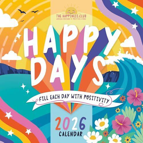 Happiness Club Square Wall Calendar 2026 (English)