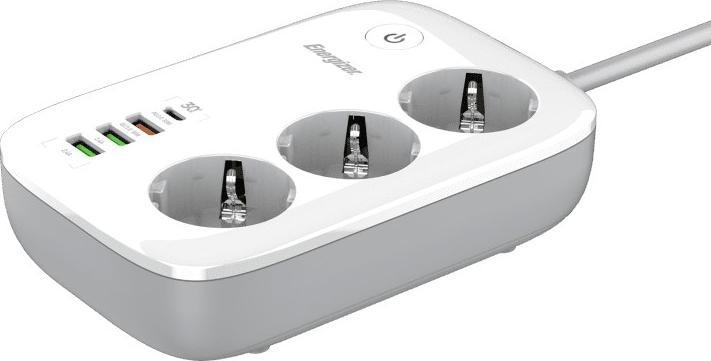 Energizer Steckdosenleiste mit WiFi 3 Steckdosen EPB2500W02EU (3 x, USB-A, 2 m)