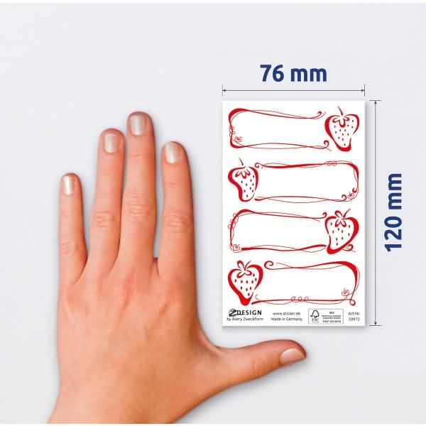Actual product image Avery Household labels "Erdbeere" 59972