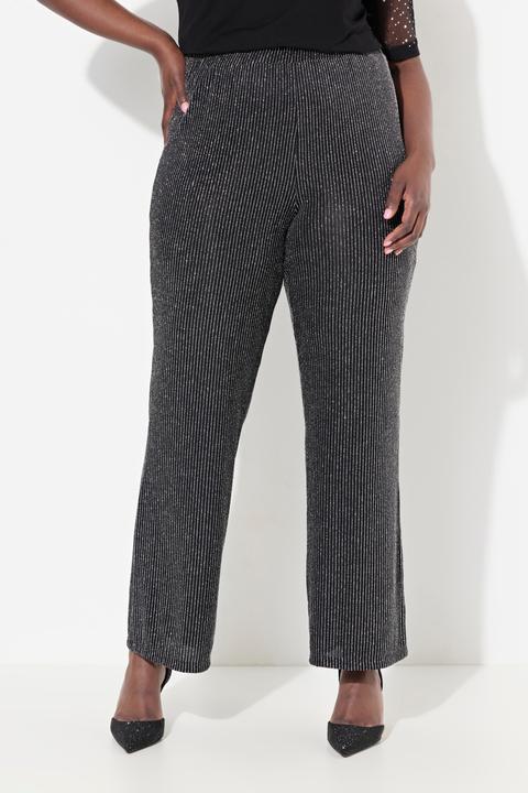 Produktbild Ulla Popken Hose Mary, Glitzerstreifen, weites Bein, Elastikbund (50, 52)