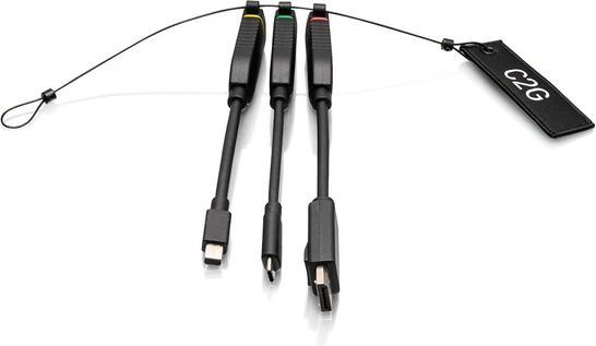 Image du produit C2G Boucle d’adaptateurs à dongle 4K HDMI® universelle avec code couleur Mini DisplayPort™, DisplayPort (USB-C, Mini DP)