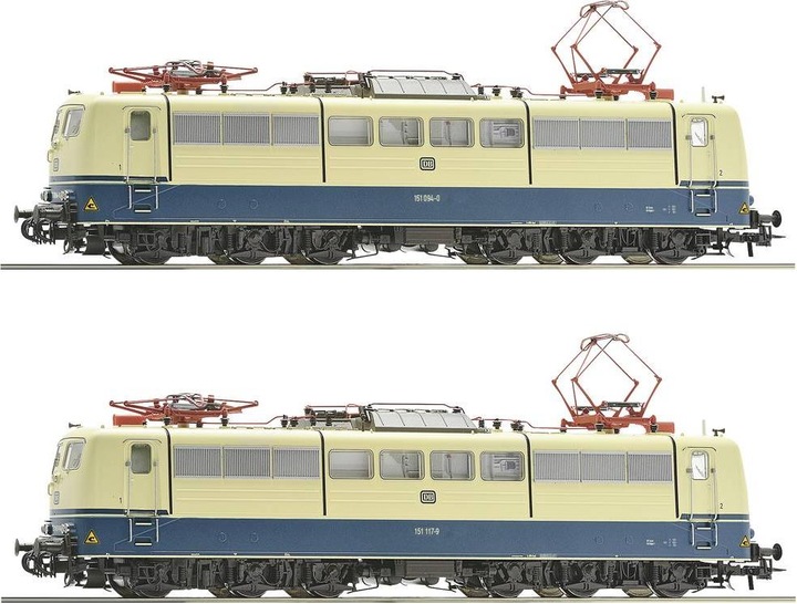 Actual product image Roco H0 Ro 2 electric locomotives 151 094-0 and 151 117-9 (Track IV)
