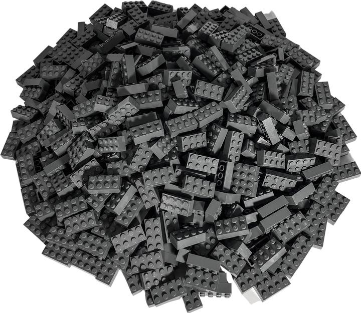 Produktbild LEGO 2x4 Steine dunkelgrau - Classic, Basic - grau - 3001 Menge 100 Stueck (3001, LEGO Zubehör)