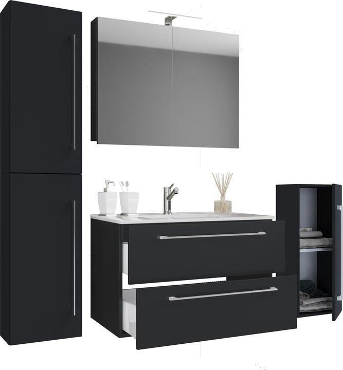 Actual product image VCM 5-piece wash place washbasin Badinos 2 drawers mirror cabinet